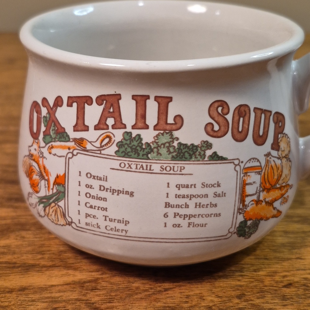 VINTAGE Set of 2 Ceramic Recipe Soup Mugs, Oxtail Soup & Scotch Broth - Picture 8 of 13